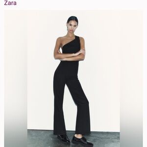 Zara Black One-Shoulder Maxi Dress NEW